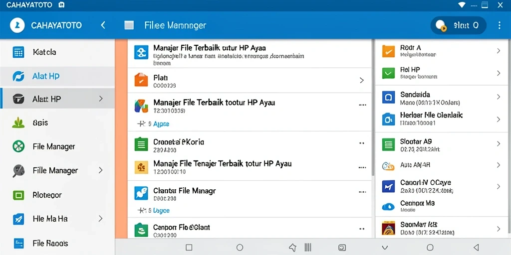 Antarmuka bersih dan terorganisir dari CAHAYATOTO sebagai manajer file.
