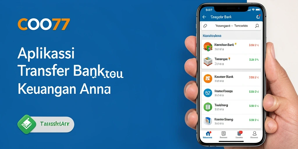 Antarmuka aplikasi COO77 yang ramah pengguna untuk fitur Transfer Bank.
