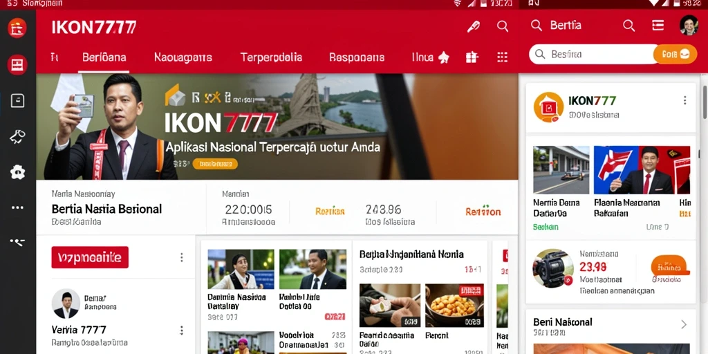 Antarmuka <strong>IKON777</strong> yang menampilkan berita nasional terkini.