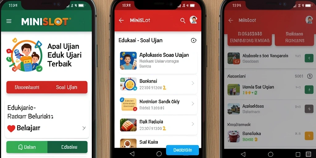 Antarmuka aplikasi MINISLOT yang interaktif dan edukatif.