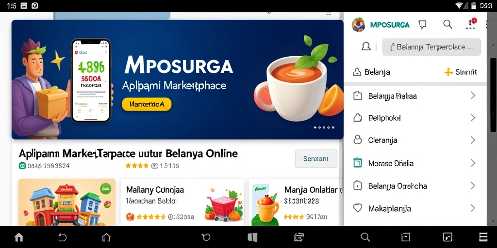 Antarmuka aplikasi MPOSURGA yang mudah digunakan untuk belanja online.