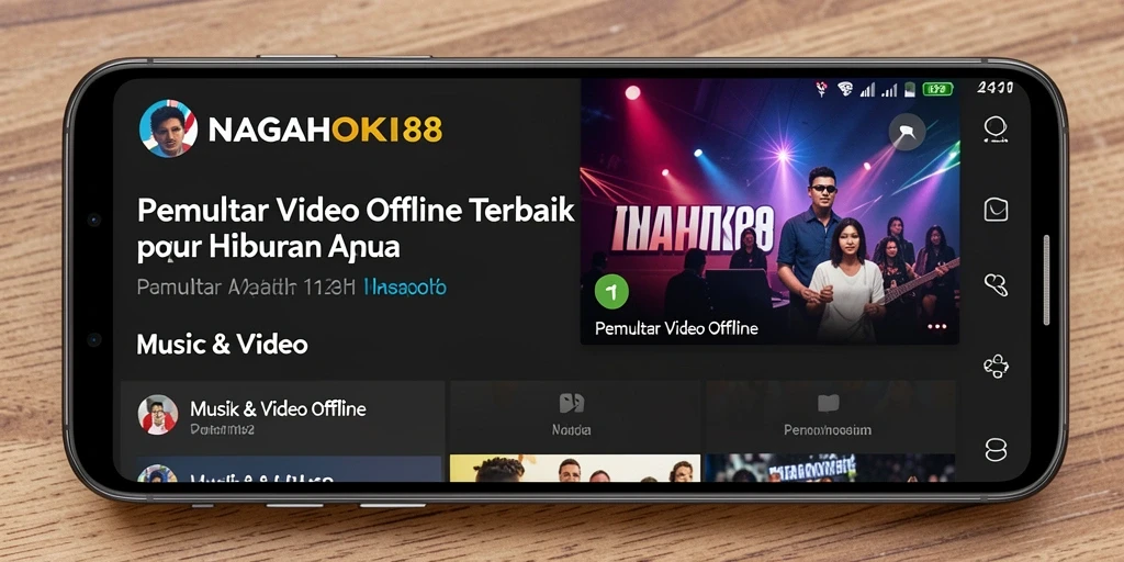 Tampilan antarmuka NAGAHOKI88 saat memutar video offline.