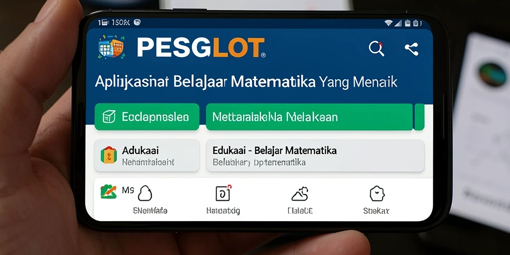 Antarmuka PESGSLOT yang bersih dan mudah digunakan untuk belajar matematika.