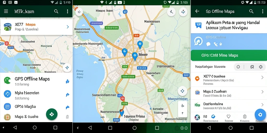 Antarmuka XE77 menampilkan peta GPS offline yang jelas dan informatif.