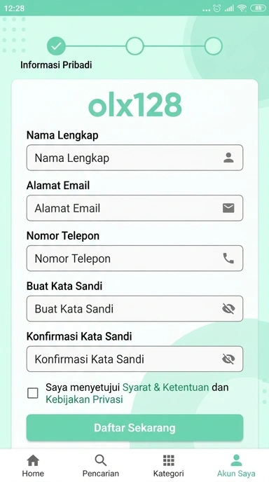Cara Mudah Buat Akun Baru di olx128